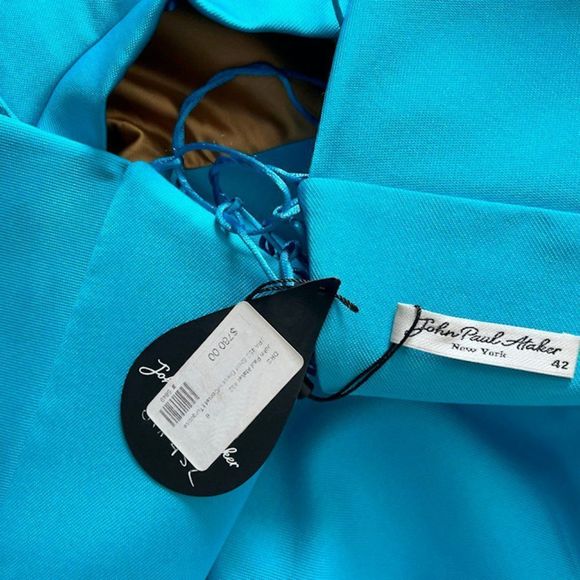 Vintage JOHN PAUL ATAKER Off-the-Shoulder Lace Up Back Party Dress - Picture 8 of 8